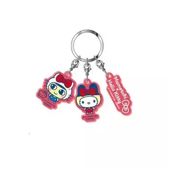 Тройной акриловый брелок Tamagotchi x Sanrio Characters 01 Mametchi x Hello Kitty