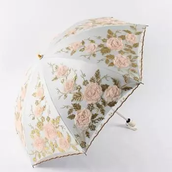 Тройной двухслойный вышитый кружевной зонт 1821 Виниловый солнцезащитный зонт Зонт с защитой от ультрафиолета