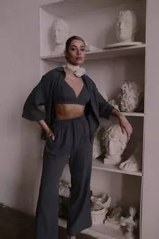 Тройной комплект Bohemai Reyna из антрацитового муслина