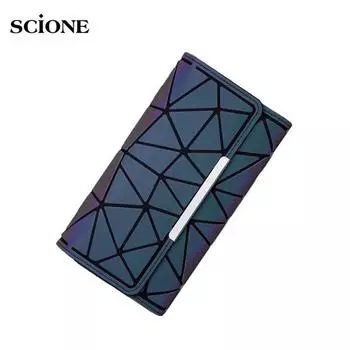 Тройной кошелек со светящимся ромбом, новый простой длинный кошелек, маленькая сумка в стиле ретро, женская сумка для карточек Fresh, женский клатч 1 разноцветный