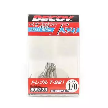 Тройной крючок Decoy T-S21 Т-образные 3-точечные тройные крючки, размер 1/0 (9723)