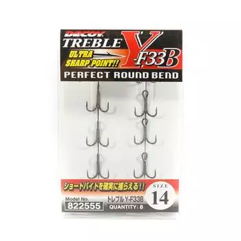 Тройной крючок Decoy Y-F33B Тройные крючки с круглым изгибом, размер 14 (2555)
