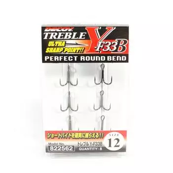 Тройной крючок Decoy Y-F33B Тройные крючки с круглым изгибом, размер 12 (2562)