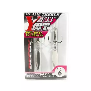 Тройной крючок Decoy Y-F33BT Тройные крючки с круглым изогнутым лезвием, размер 6 (6829)