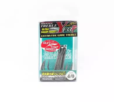 Тройной крючок Decoy Y-F33F Тройные крючки из тонкой проволоки, размер 4/0 (2030)