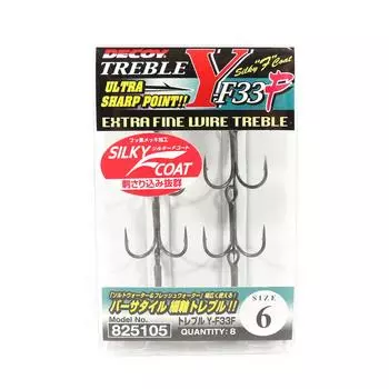 Тройной крючок Decoy Y-F33F Тройные крючки из тонкой проволоки, размер 6 (5105)