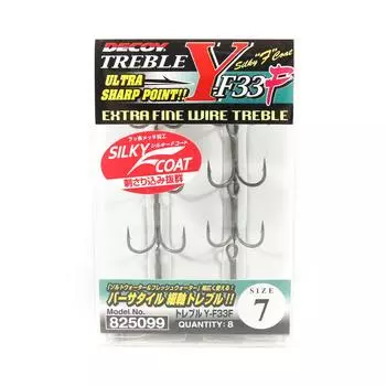 Тройной крючок Decoy Y-F33F Тройные крючки из тонкой проволоки, размер 7 (5099)