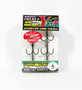 Тройной крючок Decoy Y-F33F Тройные крючки из тонкой проволоки, размер 5 (5112)