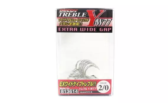 Тройной крючок Decoy Y-W77, сверхпрочные крючки с широким зазором, размер 2/0 (3614)