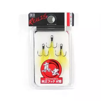 Тройной крючок Duo Feathered Shinmushi Yellow Размер 10, 3 /уп. #10 (3149)