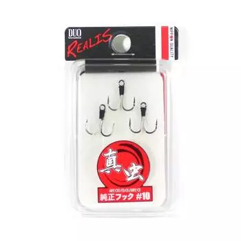 Тройной крючок Duo Shinmushi с перьями, белый, размер 10, 3 шт./упак. (3132)