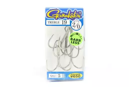 Тройной крючок Gamakatsu Treble 19, размер 2/0 (0791)