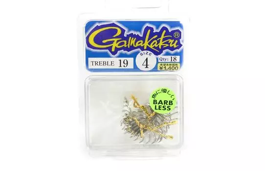 Тройной крючок Gamakatsu Treble 19, размер коробки 4 (0807)