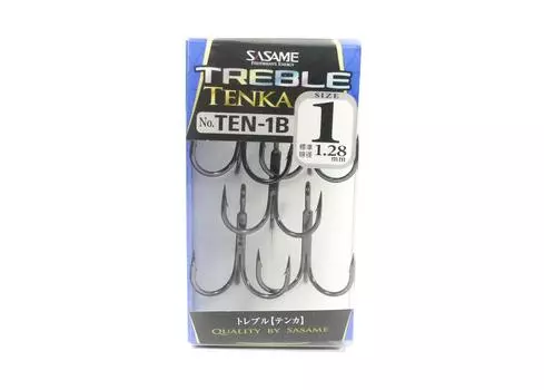 Тройной крючок Sasame TEN-1B Tenka, размер 1 (6571)