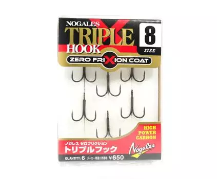 Тройной крючок Varivas Nogales с нулевым трением, размер 8 (0324)