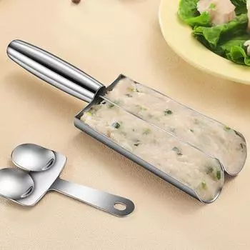 Тройной прибор для изготовления фрикаделек из нержавеющей стали 304 с антипригарным покрытием DIY Инструмент для изготовления мясных шариков с режущей ложкой Легкий набор форм для домашней кулинарии Кухонные инструменты