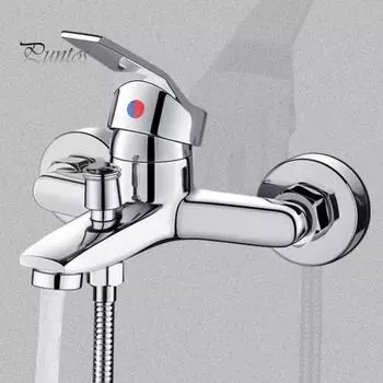 Тройной смеситель для душа, смеситель для ванны, однорычажный смеситель с хромированной отделкой, душевой гарнитур, простой в использовании смеситель с регулировкой температуры потока metal