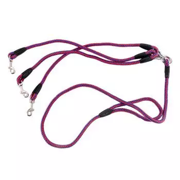 Тройной соединительный шнур, ошейник для домашних животных, тройной поводок для домашних животных, поводок для щенков, поводок для домашних животных чёрный/красный