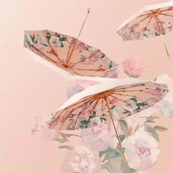 Тройной зонтик, новый золотой полюс, золотая рамка, композитный цветной клей, защита от солнца, защита от ультрафиолета, ретро-зонт от дождя и дождя