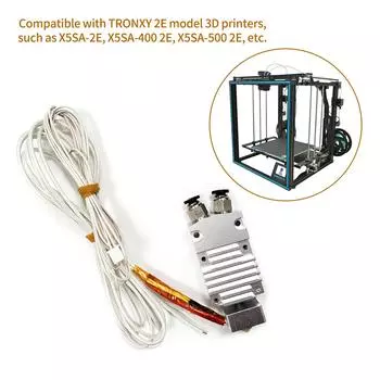 TRONXY 2 в 1, двухцветный комплект экструдера Hotend с нагревательным проводом, термистором, 0,4 мм, латунное сопло, 24 В серебряный
