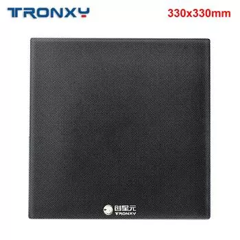 Tronxy Carbon Silicon Crystal Glass Печатная кровать Платформа Рабочая поверхность 330*330 мм для 3D-принтера Hotbed 220x220mm чёрный