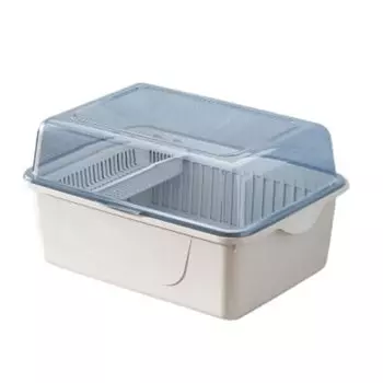 Tropchou Baby Bottle Rack Ящик для хранения, чехол для детской бутылочки, сушилка для бутылочки, гигиеническая, с крышкой, большая емкость, сушилка для детской бутылочки, пыленепроницаемая (синий) синий