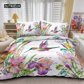 Tropical Birds Duvet Cover Patterns Exotic Luxury Duvet Cover European Design Retro Duvet Cover Bedding Sets for Bedroom Women 70x133cm 2pcs