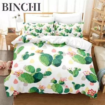 Tropical Cactus Bedding Set Duvet Cover Set 3d Bedding Digital Printing Bed Linen Queen Size Bedding Set Fashion Design 70x133cm 2pcs