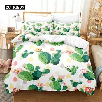 Tropical Cactus Bedding Set Duvet Cover Set 3d Bedding Digital Printing Bed Linen Queen Size Bedding Set Fashion Design 70x133cm 2pcs