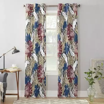 Tropical Jungle Palm Leaf Window Curtain Living Room Luxury Valance Curtain for Bedroom Home Kitchen Decor Curtain 135W x 60H(cm) x1