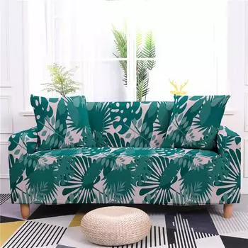 Tropical Leaves Elastic Sofa Cover Sofa Cover for Living Room Chaise Lounge Couch Slipcover Housses 90x140cm