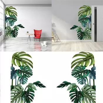 Tropical Plant Monstera Leaves Wall Stickers Removable Waterproof Vinyl Art Decals For Living Room Bedroom Decor Wallpaper