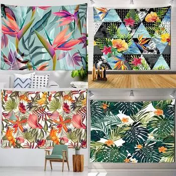 Тропическое растение пальмовый лист фон ткань украшение стены дома гобелен офис гостиная гобелен 100x75cm