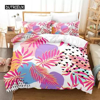 Tropical Plants Bedding Set Duvet Cover Set 3d Bedding Digital Printing Bed Linen Queen Size Bedding Set Fashion Design EU single(135x200cm)
