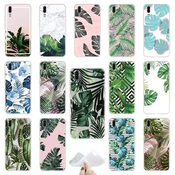 Tropical Plants TPU Soft Phone Case For Huawei P50 P40 P30 P20 Pro Lite p30lite p50lite P samrt Z 2020 2019 Cover Huawei P50