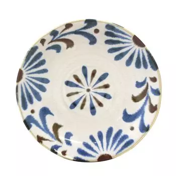 Tropical tableware with a Yachimun pattern chosen by an Okinawan Light and versatile plate grandmother. (23cm)