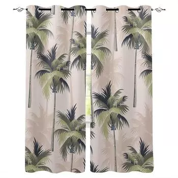 Тропические растения пальма затемняющие шторы для гостиной спальни печатные оконные шторы домашний декор W135 x H60cm