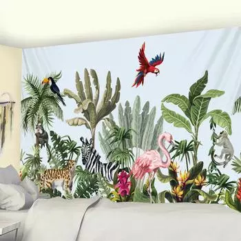 Тропические растения, пальмовые листья, цветы, домашний декор, гобелен, настенный узор, богемный декор, гобелен, простыни в стиле хиппи, пляжный коврик 70X100cm