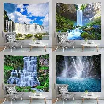Тропический лес Водопад Гобелен Офис Гостиная Украшение Дома Настенный Гобелен 100x75cm