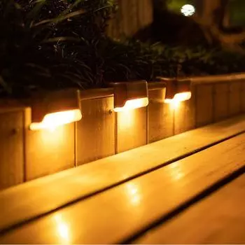 Тропинка Лестница Ступенька Балкон Ландшафт Газон Уличное освещение Настенный водонепроницаемый светильник на солнечных батареях Забор Светодиодная палуба Двор Садовые бусины White белый