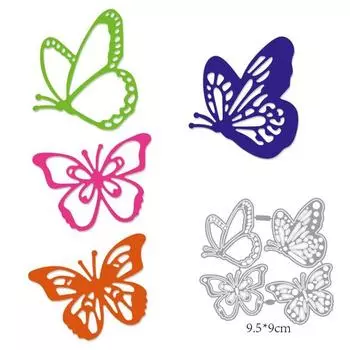 Troquel Corte Club Arte En Papel Infantil Con Cuatro Mariposas En Acero Al Carbono Y Metal One Size серебряный