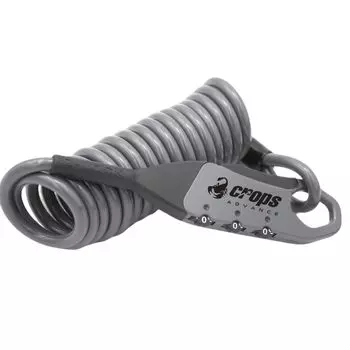 Трос для крепления грузов Crops 5мм x Q5-COCON 1800мм, 3-значный кодовый замок, SPD09-CCN-17 (Серый) серый