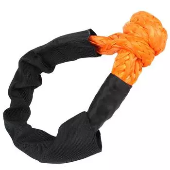 Трос для прицепа автомобиля 38000 фунтов, внедорожные буксировочные тросы из синтетического волокна с защитным рукавом, прочный для эвакуации транспортного средства, мягкая скоба