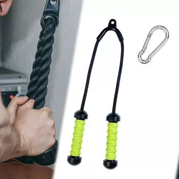 Трос для тяги трицепса вниз, задний, с пряжкой, прочный трос зелёный