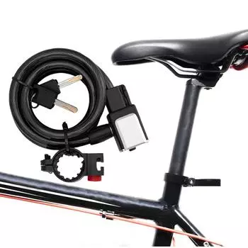 Тросовый замок для горного велосипеда с монтажным кронштейном, стальной тросовый замок для велосипеда, универсальный замок для мотоцикла с высокой степенью защиты, аксессуары для велосипеда чёрный