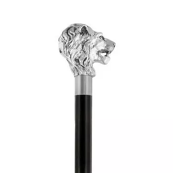 Трость 91,44 см. Дизайнерская трость с ручкой в виде головы льва. Черная трость ручной работы.