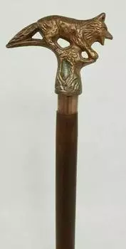 Трость деревянная трость в стиле винтажной лисы с медной антикварной металлической ручкой M аэро