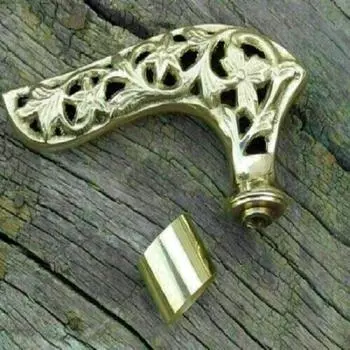 Трость деревянная трость винтажная цельная латунная насадка в виде листа ТОЛЬКО дизайнерская ручка