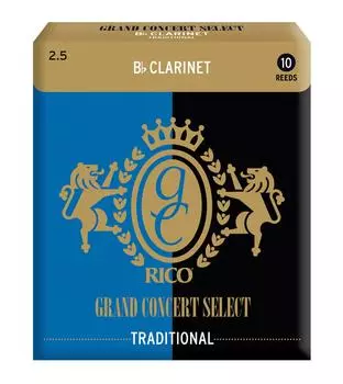 Трость для деревянных духовых инструментов для кларнета Bb GRAND CONCERT SELECT TRADITIONAL RGC10BCL250 10 штук D Addario D Addario [Твёрдость 2,5] []