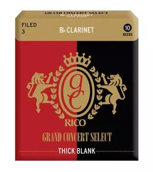 Трость для деревянных духовых инструментов для кларнета Bb GRAND CONCERT SELECT THICK BLANK FILED RGT10BCL300 10 штук D Addario D Addario [Твердость 3,0] []
